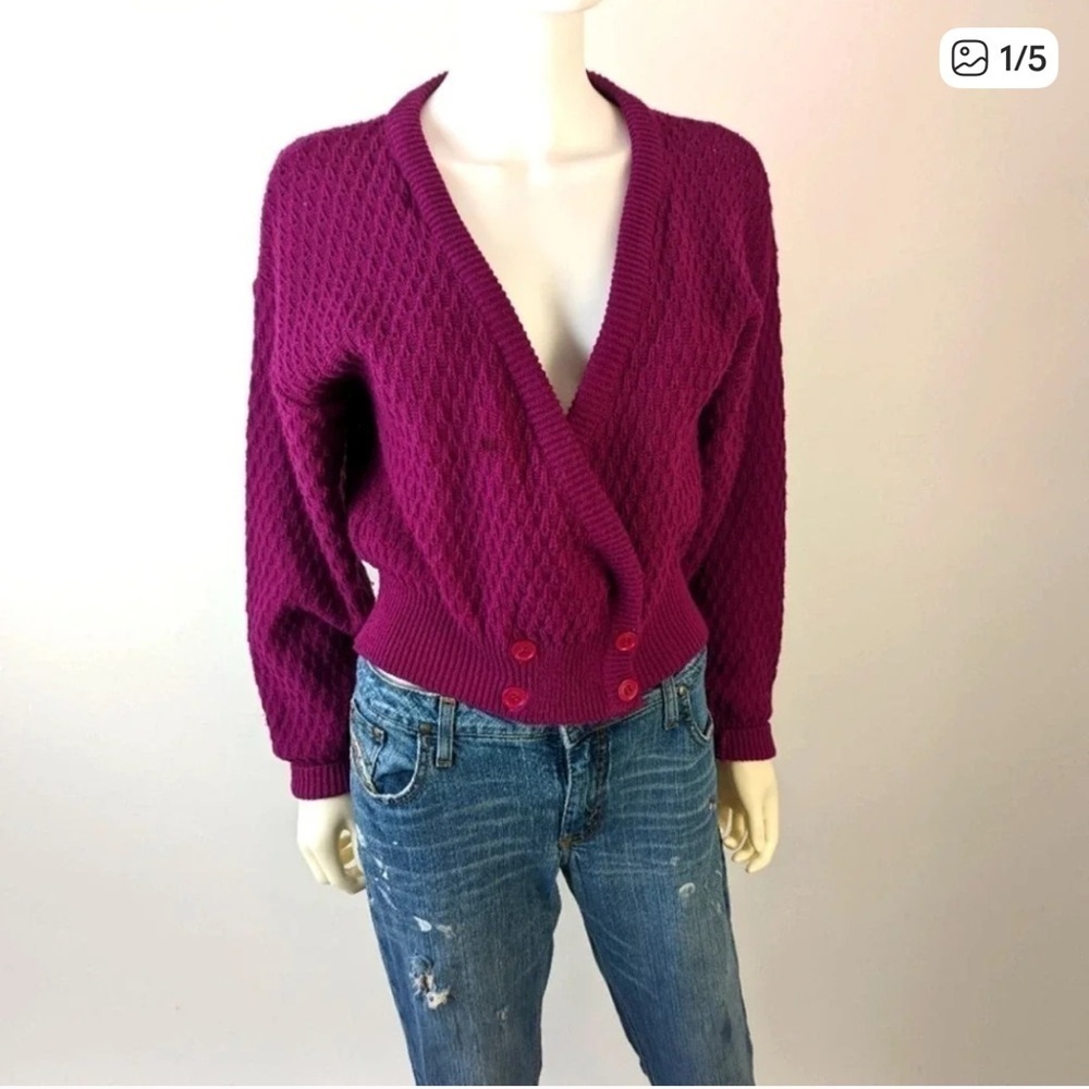 Vintage Complex Knit Women's Purple Sweater